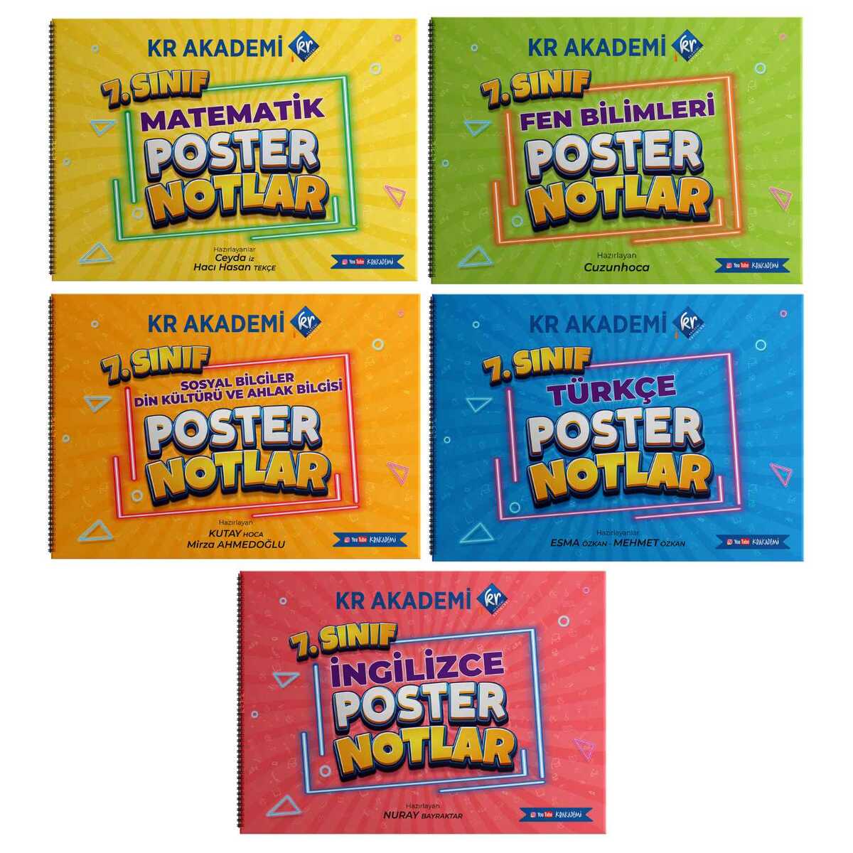 7. Sınıf Poster Notlar Seti KR Akademi Yayınları