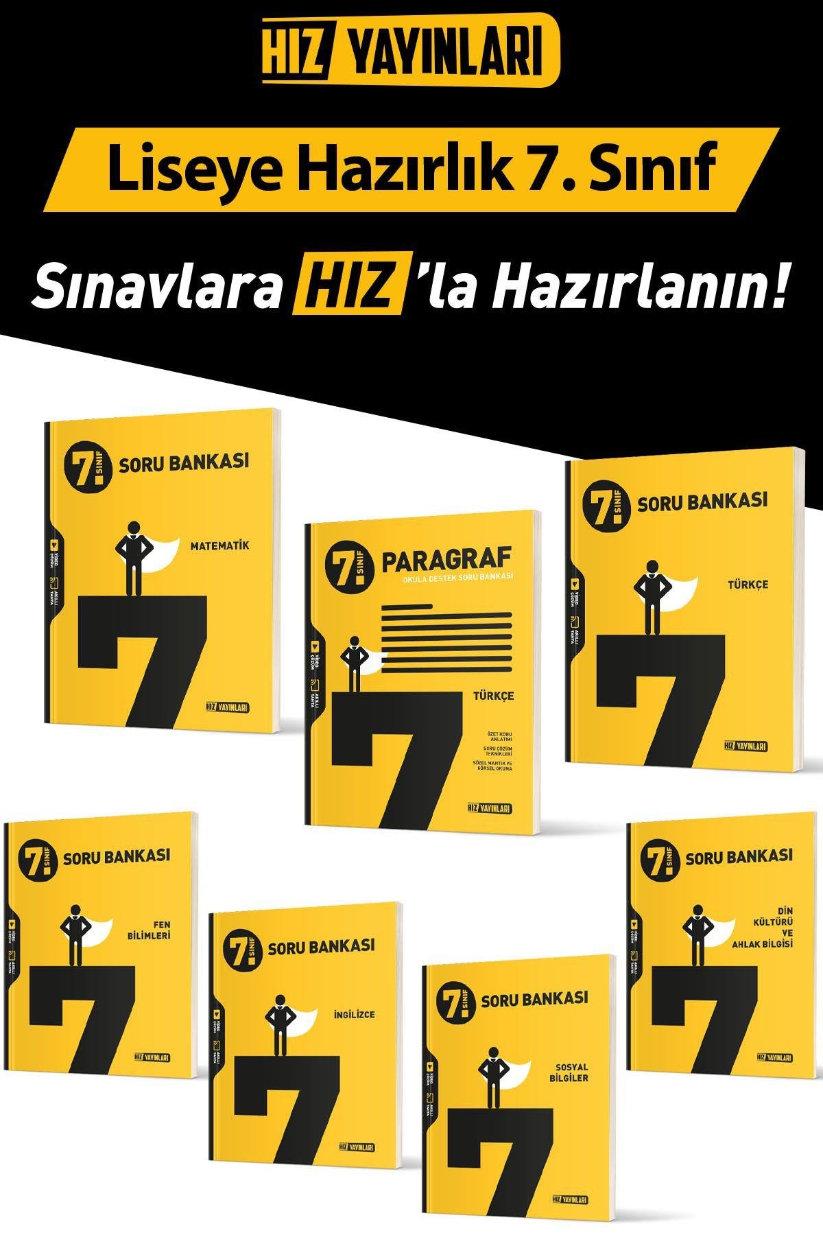 7.Sınıf Tüm Dersler Soru Bankası Seti Güncel Baskı 7 Kitap Hız Yayınları 7.Sınıf Tüm Dersler Soru Bankası Seti Güncel Baskı 7 Kitap Hız Yayınları