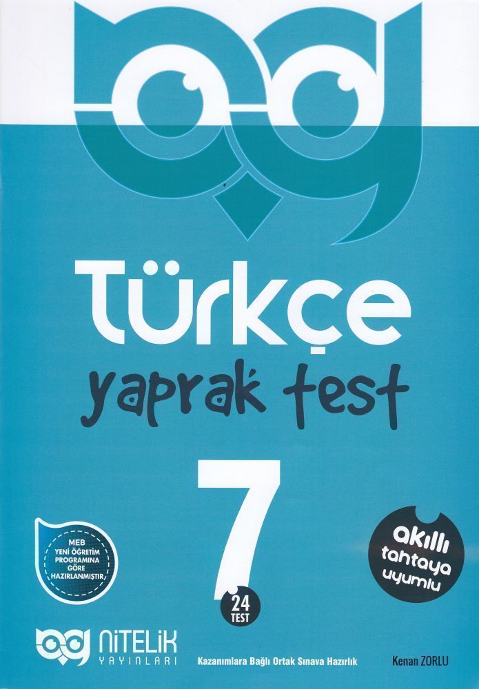 7.Sınıf Türkçe Yaprak Test Nitelik Yayınları