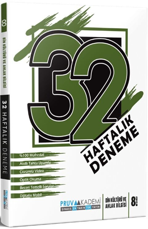 8. Sınıf Din Kültürü 32 Haftalık Deneme Pruva Akademi Yayınları