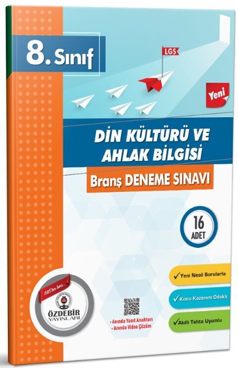 8. Sınıf Din Kültürü ve Ahlak Bilgisi Branş Deneme Sınavı Özdebir Yayınları