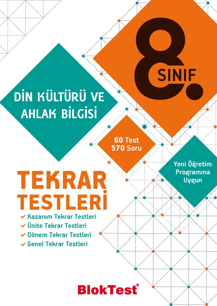 8. Sınıf Din Kültürü ve Ahlak Bilgisi Tekrar Testleri Blok Test Yayınları
