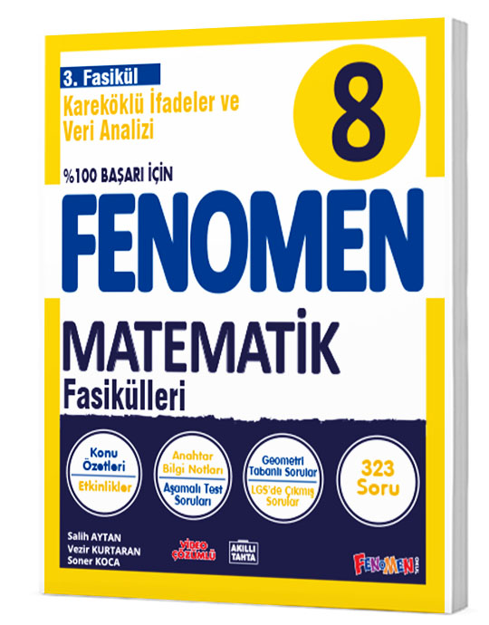 8. Sınıf Fenomen Matematik Karekökölü İfadeler ve Veri Analizi 3. Fasikül Fenomen Yayınları