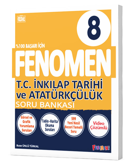 8. Sınıf Fenomen T.C. İnkılap Tarihi ve Atatürkçülük Soru Bankası Fenomen Yayınları