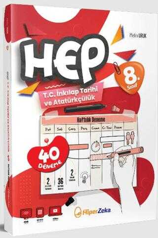 8. Sınıf HEP T.C. İnkılap Tarihi ve Atatürkçülük Haftalık Deneme  Hiper Zeka Yayınları