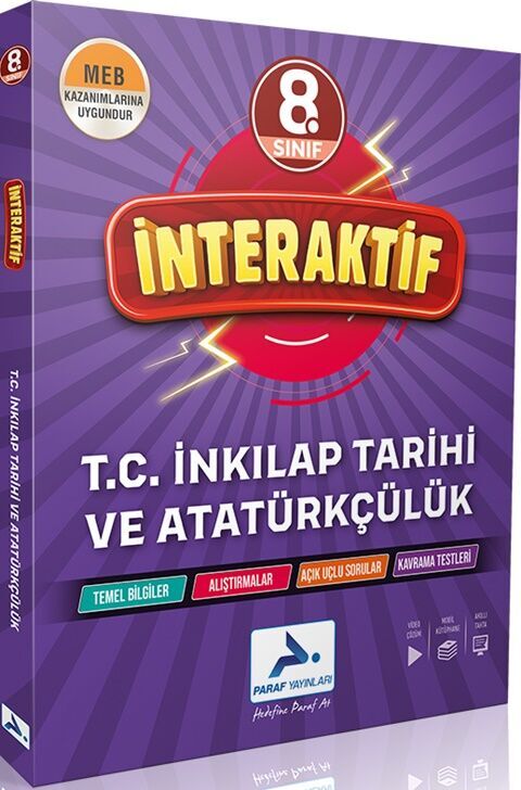 8. Sınıf İnteraktif T.C. İnkılap Tarihi ve Atatürkçülük Soru Bankası Paraf Yayınları