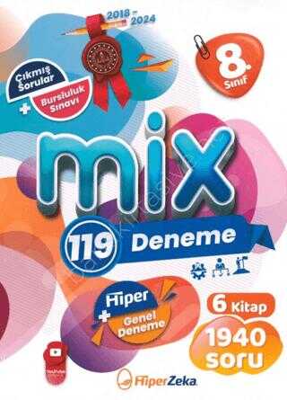 8. Sınıf MİX Tüm Dersler 119 Deneme Tam Seri Hiper Zeka Yayınları