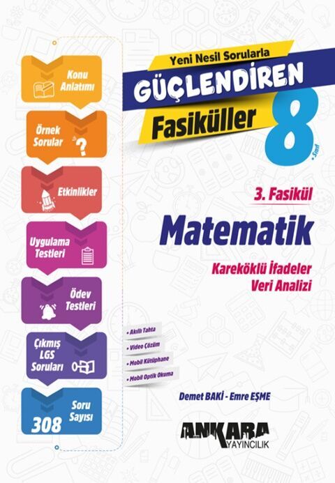 8. Sınıf Matematik Güçlendiren 3 Fasikül Ankara Yayıncılık
