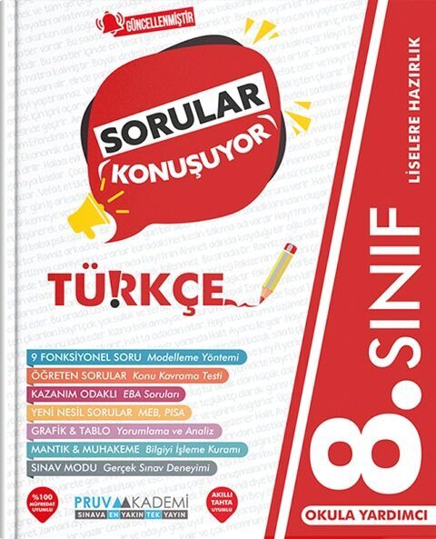8. Sınıf Sorular Konuşuyor Türkçe Pruva Akademi Yayınları