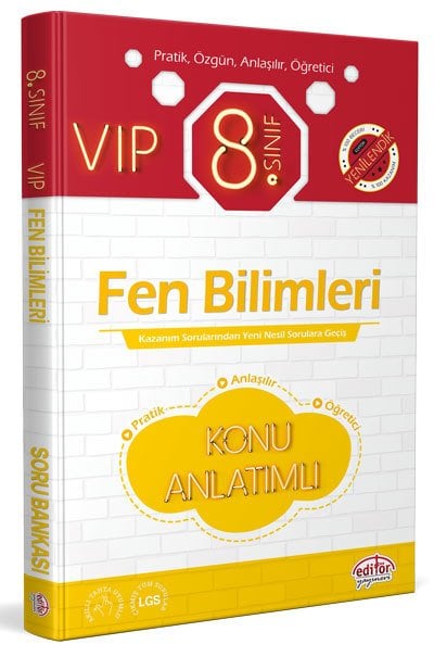 8. Sınıf VIP Fen Bilimleri Konu Anlatımlı Editör Yayınları