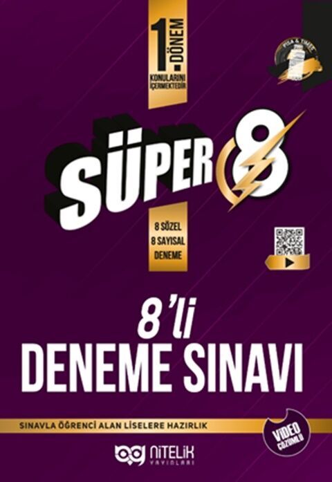 8.Sınıf 1.Dönem Yeni Nesil Süper 8'Li Deneme Sınavı  Nitelik Yayınları