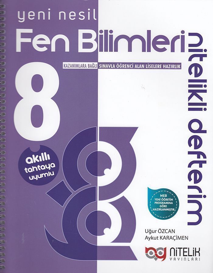 8.Sınıf Akıllı Defter Fen Bilimleri Yeni Nesil Nitelikli Nitelik Yayınları