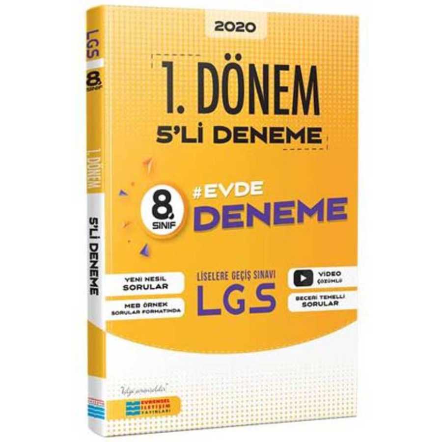 8.Sınıf LGS 1. Dönem 5 li Video Çözümlü Deneme Sınavı Evrensel İletişim Yayınları