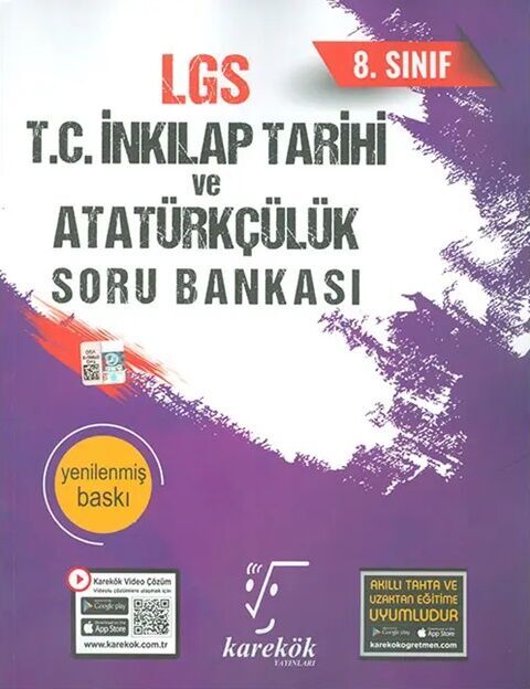 8.Sınıf LGS TC İnkılap Tarihi ve Atatürkçülük Soru Bankası Karekök Yayınları
