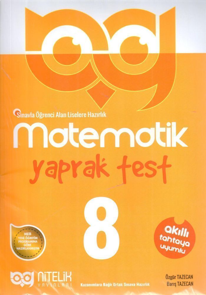 8.Sınıf Matematik Yaprak Test Nitelik Yayınları