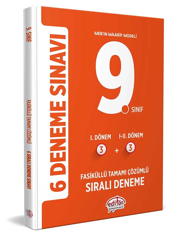 9. Sınıf (3+3) Fasiküllü Tamamı Çözümlü 6 Deneme Sınavı Editör Yayınları