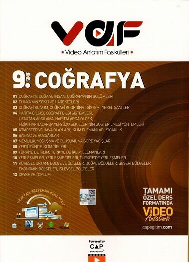9. Sınıf Coğrafya Video Anlatım Fasikülleri Vaf Yayınları