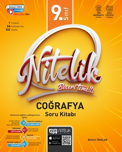 9. Sınıf Nitelik Beceri Temelli Coğrafya Soru Kitabı  Nitelik Yayınları