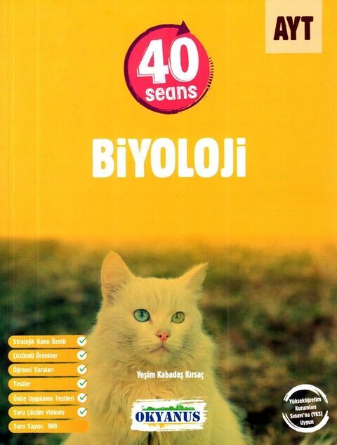 AYT 40 Seans Biyoloji Soru Bankası Okyanus Yayınları