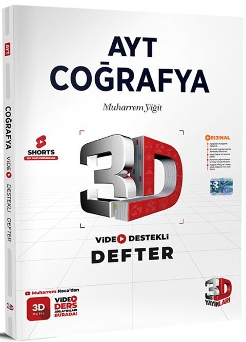AYT Coğrafya Video Destekli Defter 3D Yayınları