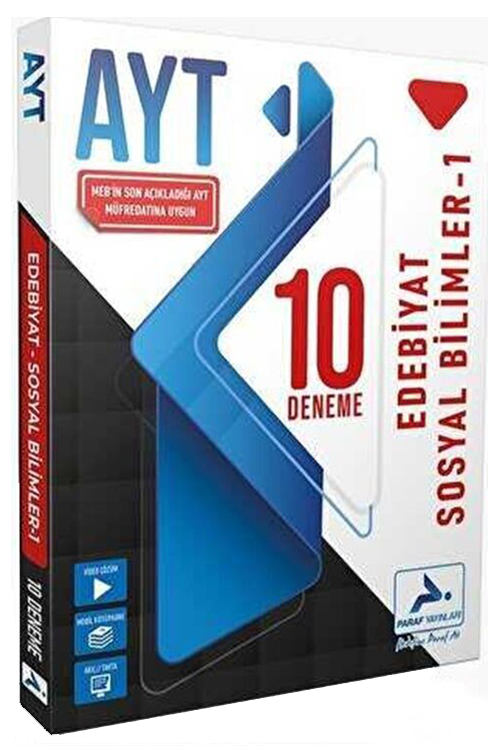 AYT Edebiyat Sosyal Bilimler 1 10 Deneme Sınavı Paraf Yayınları