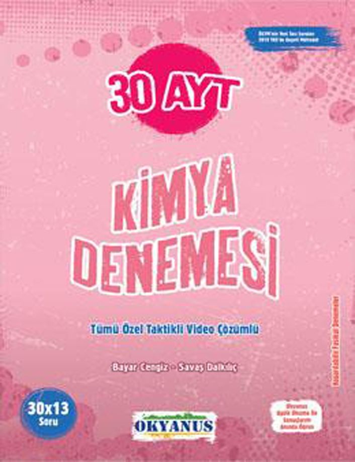 AYT Kimya 30 Denemesi Okyanus Yayınları
