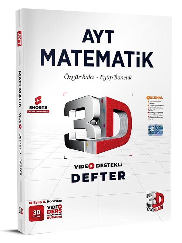 AYT Matematik Video Destekli Defter 3D Yayınları