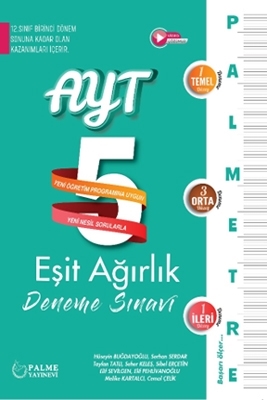 AYT Palmetre Eşit Ağırlık 5 Deneme Sınavı 1. Dönem Palme Yayınları