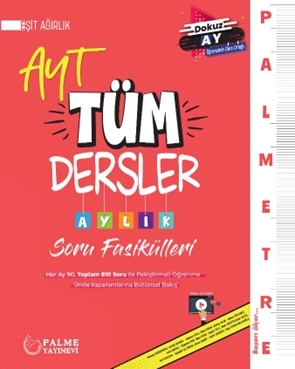 AYT Palmetre Eşit Ağırlık Tüm Dersler Aylık Soru Fasikülleri Palme Yayınları