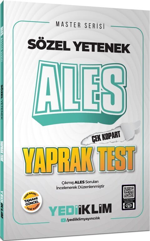 Ales Sözel Yetenek Çek Kopart Yaprak Test Yediiklim Yayınları