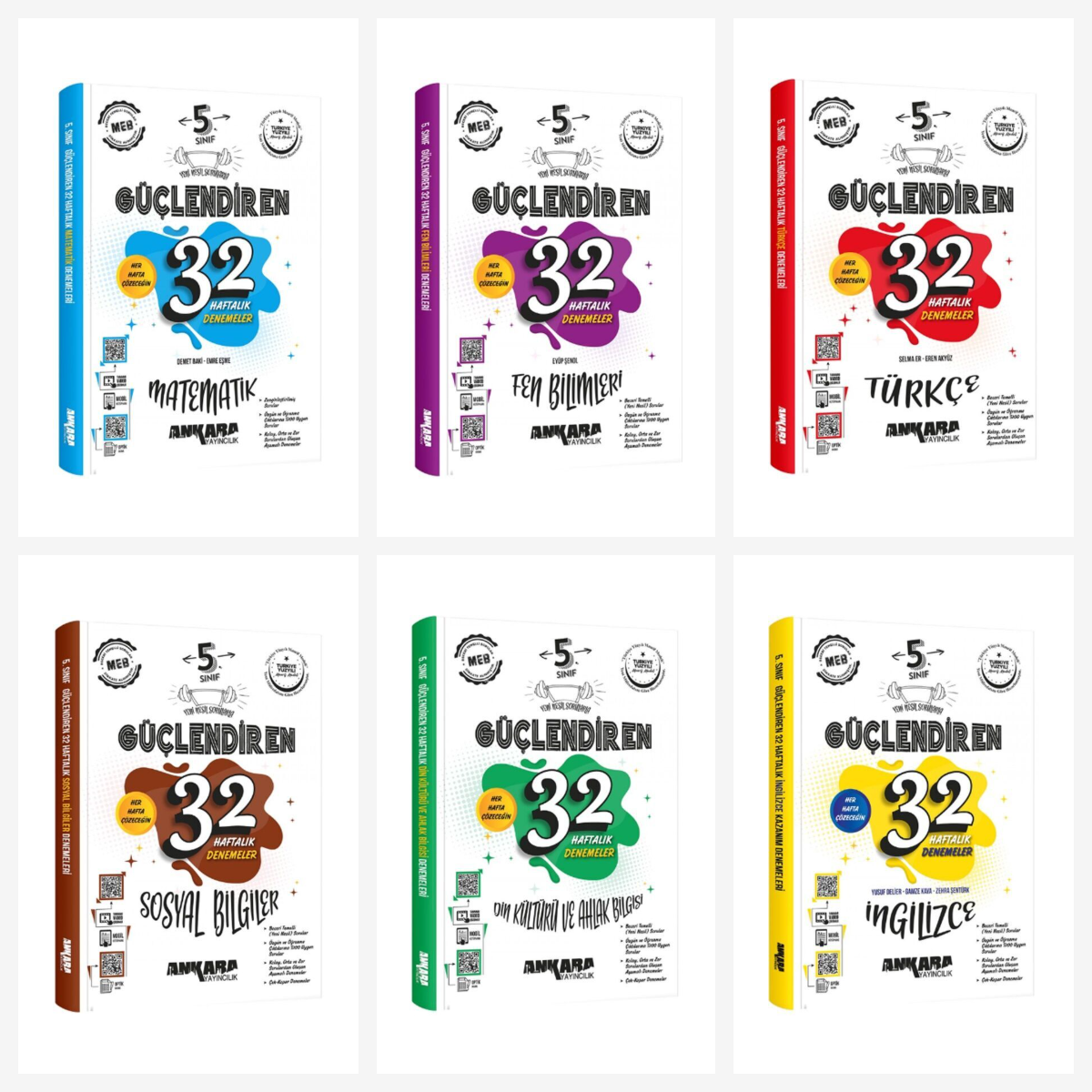 Ankara 5. Sınıf Güçlendiren 32 Haftalık Tüm Dersler Kazanım Denemeleri Seti Ankara Yayıncılık Ankara 5. Sınıf Güçlendiren 32 Haftalık Tüm Dersler Kazanım Denemeleri Seti Ankara Yayıncılık