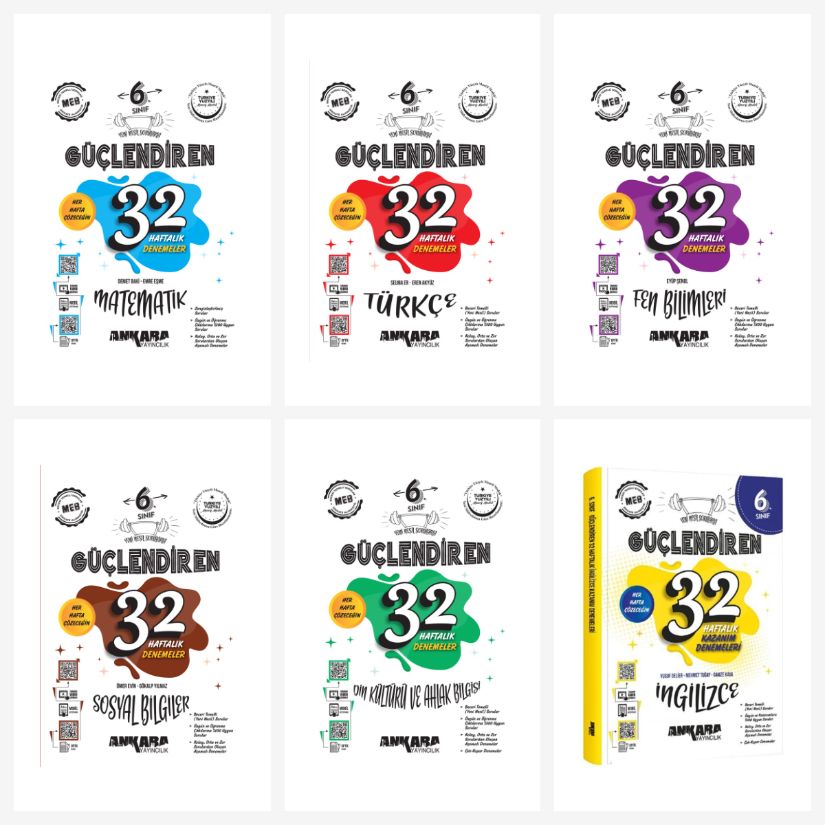 Ankara 6. Sınıf Güçlendiren 32 Haftalık Tüm Dersler Kazanım Denemeleri Ankara Yayıncılık Ankara 6. Sınıf Güçlendiren 32 Haftalık Tüm Dersler Kazanım Denemeleri Ankara Yayıncılık