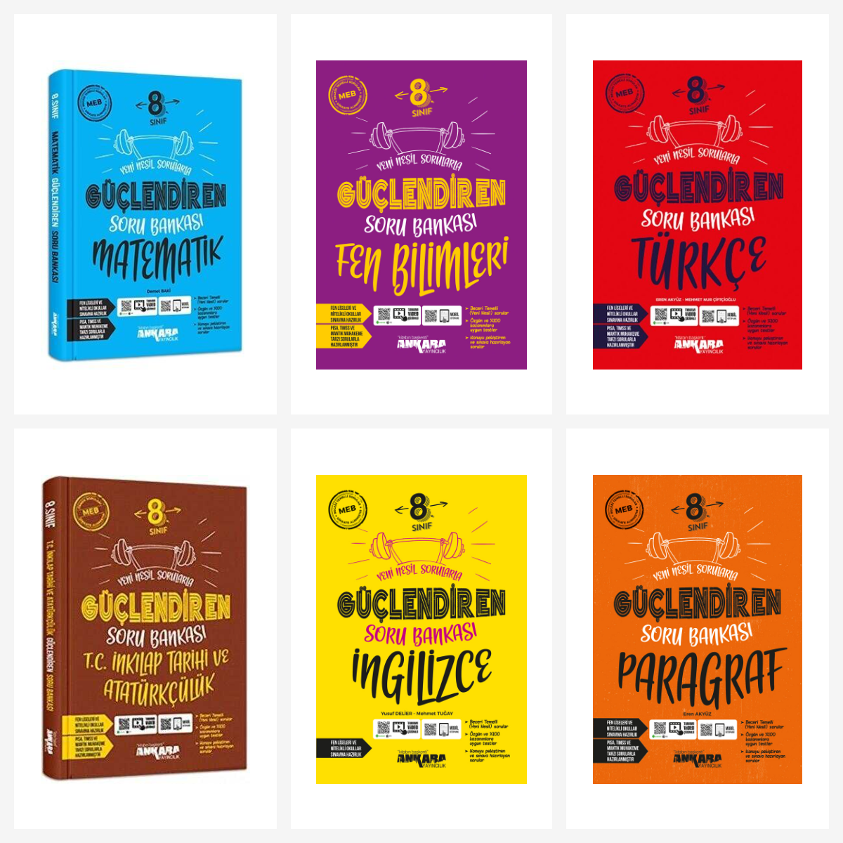 Ankara 8. Sınıf Tüm Dersler Güçlendiren Soru Bankası Seti 6 Kitap Ankara Yayıncılık Ankara 8. Sınıf Tüm Dersler Güçlendiren Soru Bankası Seti 6 Kitap Ankara Yayıncılık