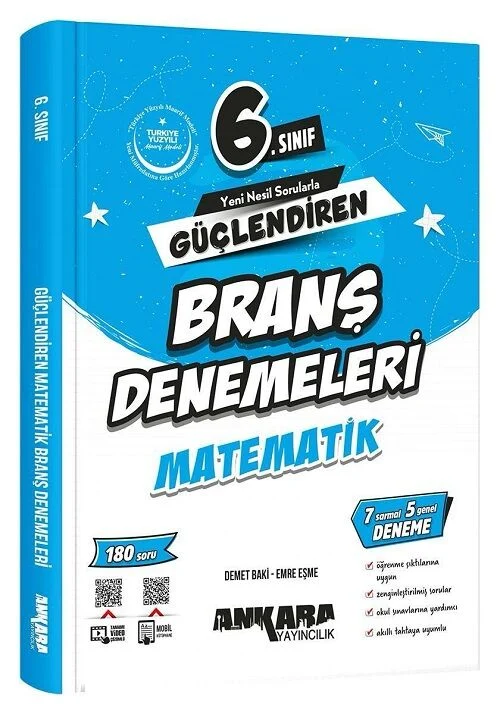 Ankara Yayıncılık 6. Sınıf Matematik Güçlendiren Branş Denemeleri Ankara Yayıncılık