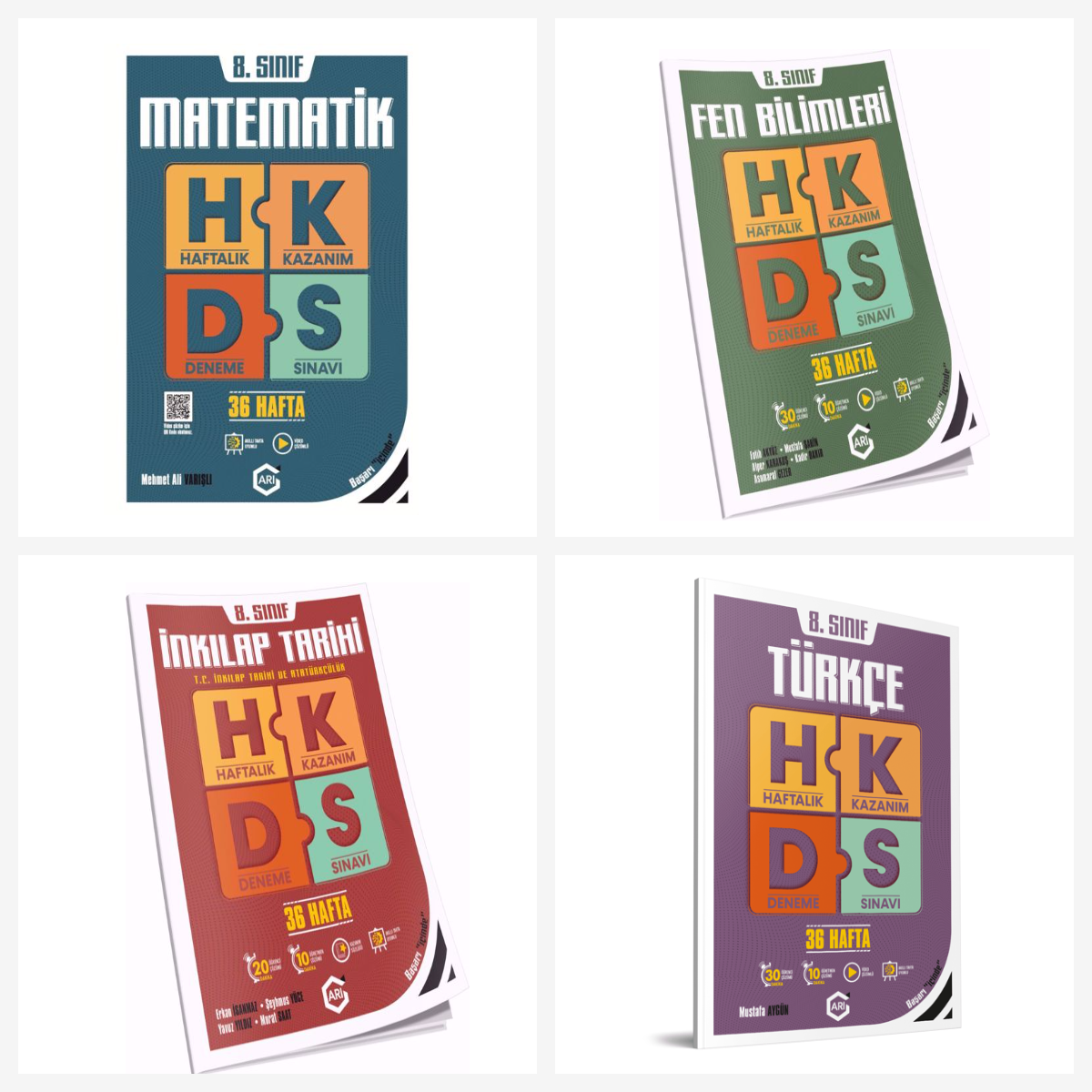 Arı 8. Sınıf Tüm Dersler Haftalık Deneme Seti 4 Kitap Arı Yayınları