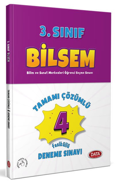 BİLSEM 3. Sınıf Tamamı Çözümlü 4 Deneme Sınavı Yeni Tarz Data Yayınları