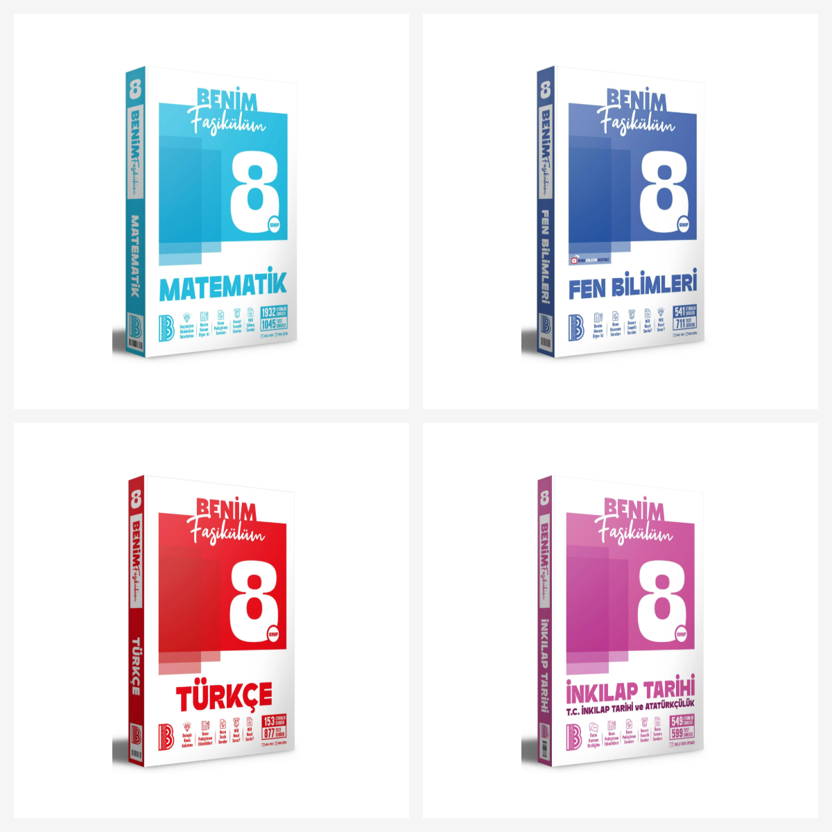 Benim Hocam 8. Sınıf Tüm Dersler Benim Fasikülüm Seti 4 Kitap Benim Hocam Yayınları