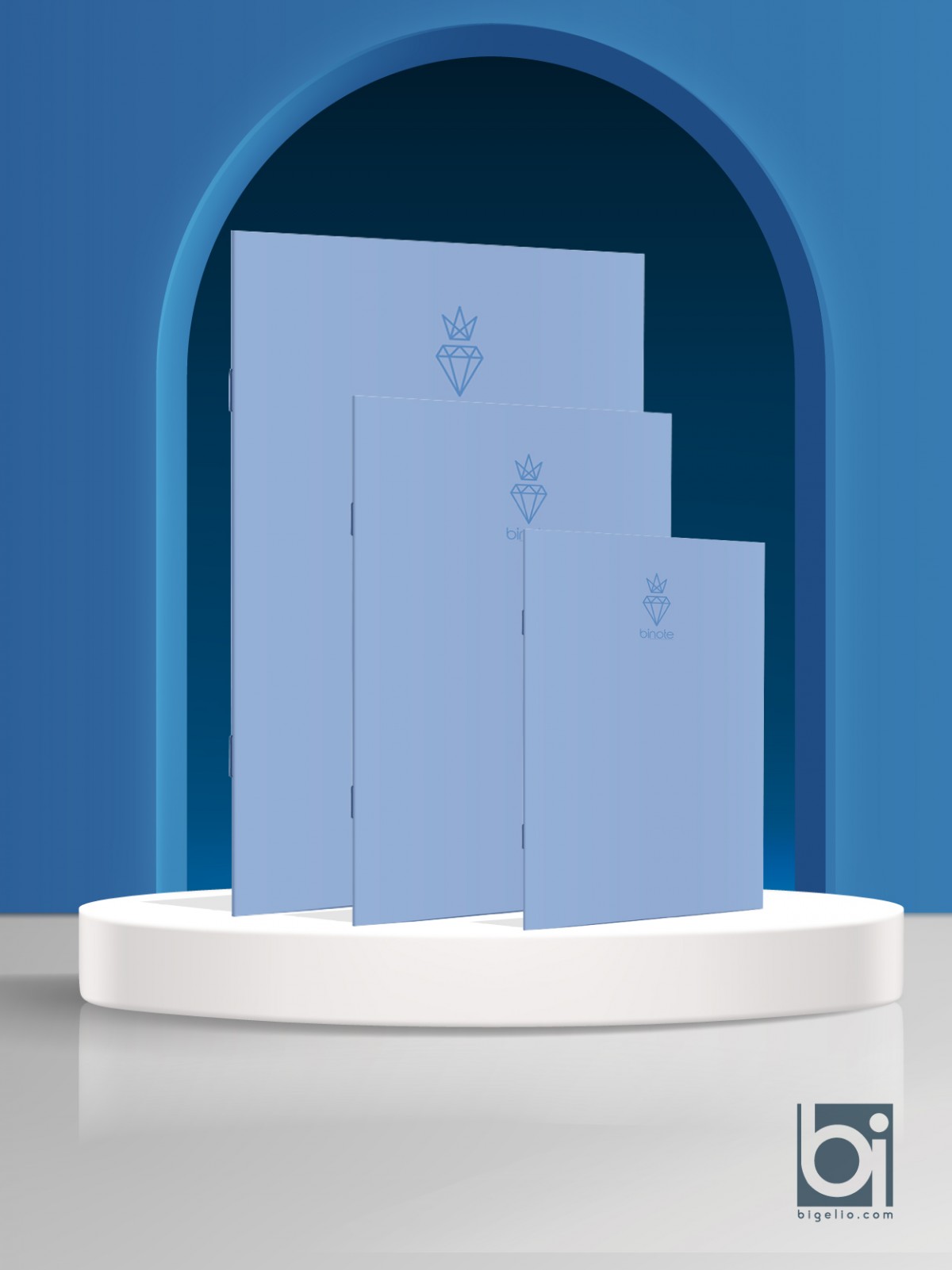 Bi Note Tel Dikişli Not Defteri 3'lü Set Mavi Bi Note Tel Dikişli Not Defteri 3'lü Set Mavi