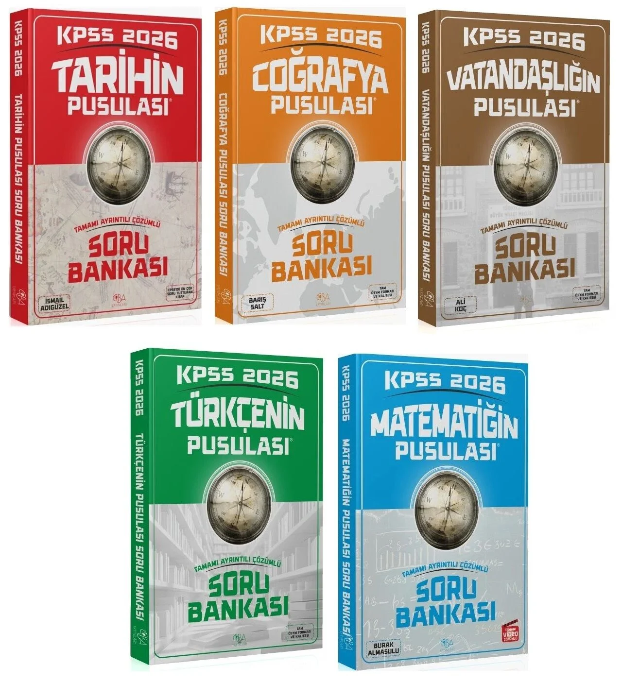 CBA 2026 KPSS Genel Yetenek Genel Kültür Pusulası Soru Bankası 5 li Set CBA Yayınları