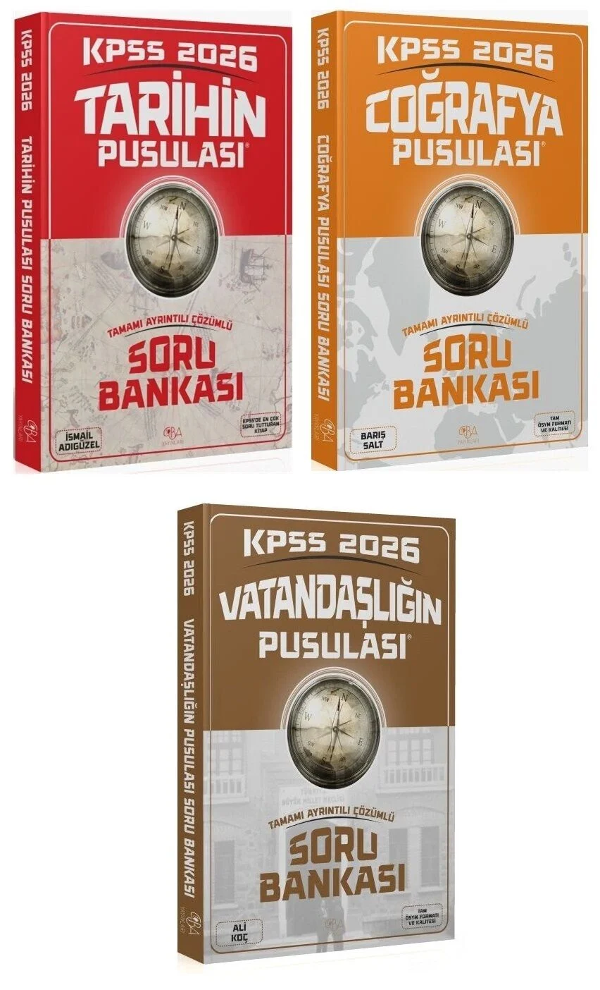 CBA 2026 KPSS Tarih + Coğrafya + Vatandaşlık Pusulası Soru Bankası 3 lü Set CBA Yayınları