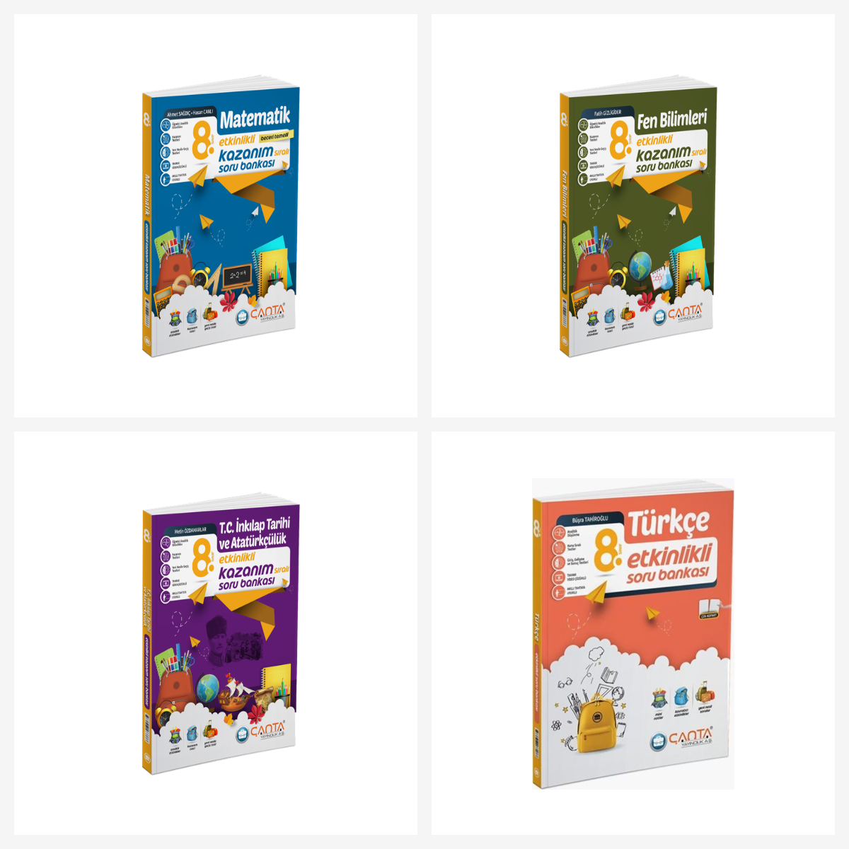 Çanta 8.Sınıf Tüm Dersler Etkinlikli Soru Bankası Seti 4 Kitap Çanta Yayınları Çanta 8.Sınıf Tüm Dersler Etkinlikli Soru Bankası Seti 4 Kitap Çanta Yayınları