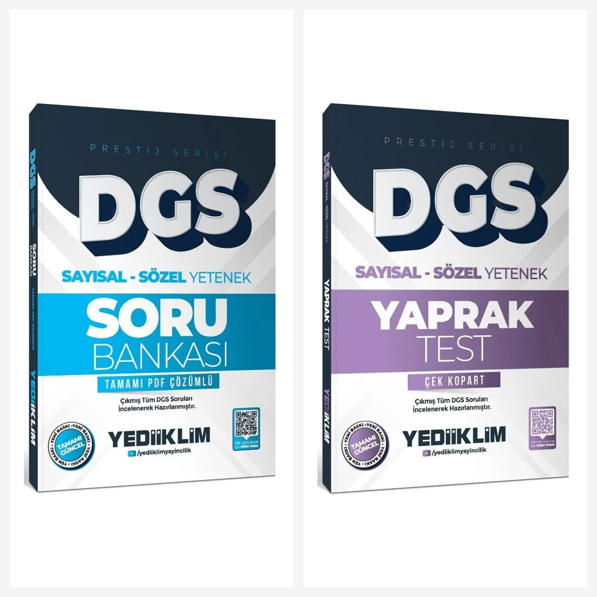 DGS Prestij Çözümlü Soru Bankası ve Yaprak Test Seti 2 Kitap Yediiklim Yayınları