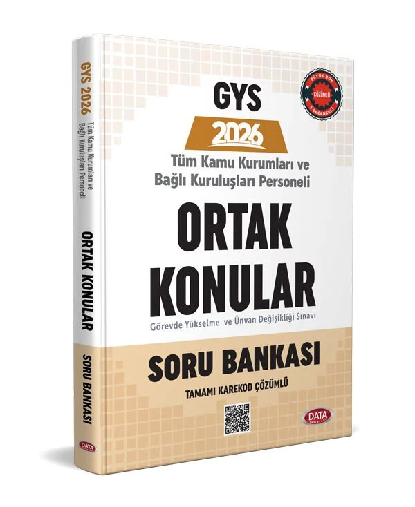 Data 2026 GYS ve Unvan Değişikliği Ortak Konular Soru Bankası - Karekod Çözümlü Data Yayınları Data 2026 GYS ve Unvan Değişikliği Ortak Konular Soru Bankası - Karekod Çözümlü Data Yayınları
