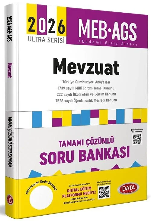 Data 2026 MEB-AGS Mevzuat Soru Bankası Çözümlü Ultra Serisi Data Yayınları Data 2026 MEB-AGS Mevzuat Soru Bankası Çözümlü Ultra Serisi Data Yayınları