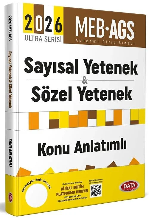 Data 2026 MEB-AGS Sayısal-Sözel Yetenek Konu Anlatımlı Ultra Serisi Data Yayınları Data 2026 MEB-AGS Sayısal-Sözel Yetenek Konu Anlatımlı Ultra Serisi Data Yayınları