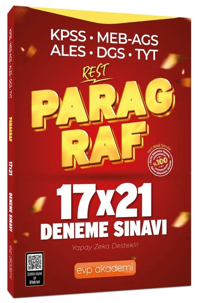EVP Akademi KPSS MEB-AGS ALES DGS TYT Paragraf REST 17x21 Deneme Çözümlü EVP Akademi EVP Akademi KPSS MEB-AGS ALES DGS TYT Paragraf REST 17x21 Deneme Çözümlü EVP Akademi