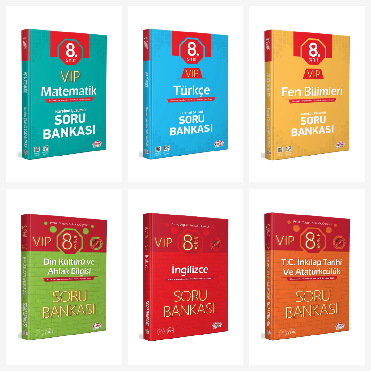 Editör 8. Sınıf VIP Tüm Dersler Soru Bankası Seti 6 Kitap Editör Yayınları Editör 8. Sınıf VIP Tüm Dersler Soru Bankası Seti 6 Kitap Editör Yayınları