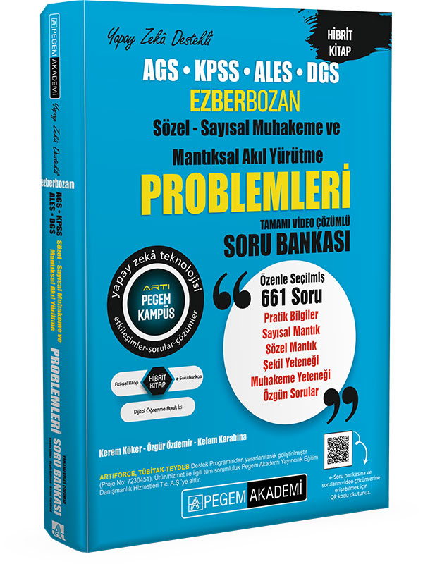 Ezberbozan KPSS ALES DGS Sözel-Sayısal Muhakeme ve Mantıksal Akıl Yürütme Problemleri Soru Bankası Pegem Akademi Yayıncılık