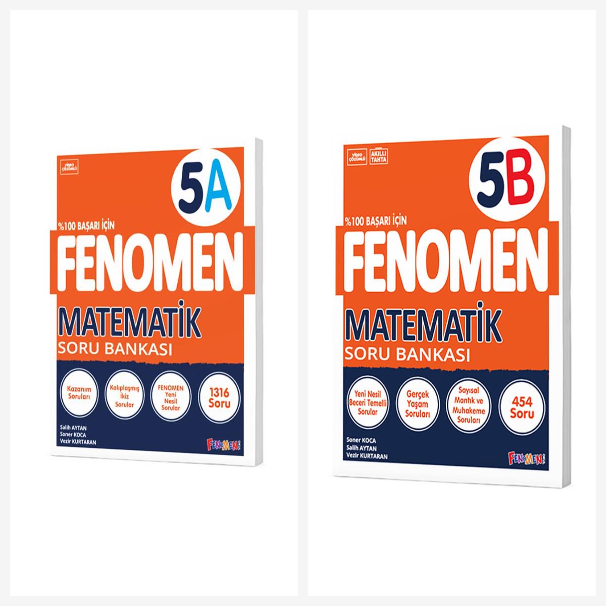 Fenomen 5. Sınıf Matematik A + B Soru Bankası Seti 2 Kitap Fenomen Yayınları