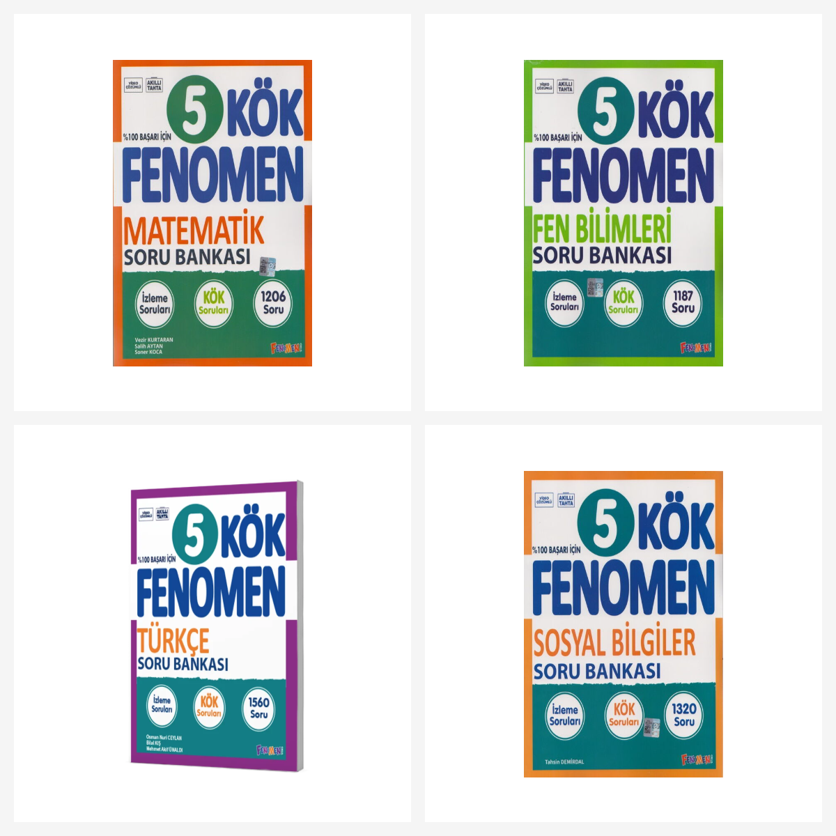 Fenomen 5. Sınıf Tüm Dersler Kök Soru Bankası Seti 4 Kitap Fenomen Yayınları